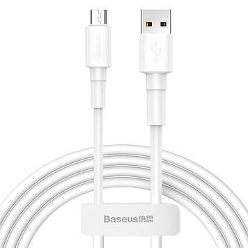 Кабель USB Baseus Mini MicroUSB 2.4A 1m, White (CAMSW-02)