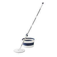 Швабра ледар з відром з автоматичним віджимом набір для вологого прибирання Сірий (KS709)