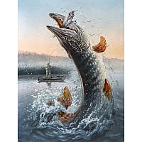 Алмазна мозаїка без підрамника Щука 30x40см DM-169