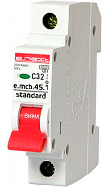 Автоматичний вимикач 1П 32А С  E. NEXT e.mcb.stand.45.1.C32 s002011