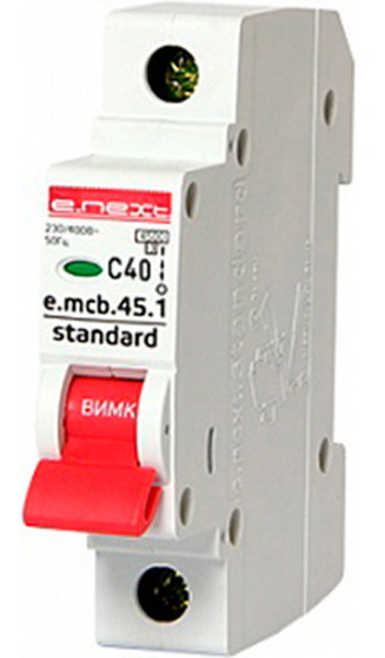 Автоматичний вимикач 1П 40А С  E. NEXT e.mcb.stand.45.1.C40 s002012