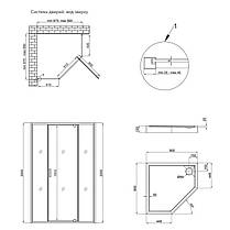 Набір Qtap душова кабіна Scorpio BLA10995-AC6 Clear 2120x900x900 мм + піддон Diamond 309912 90x90x12 см, фото 2