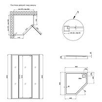 Набір Qtap душова кабіна Scorpio CRM10995-AC6 Clear 2120x900x900 мм + піддон Diamond 309912 90x90x12 см, фото 2