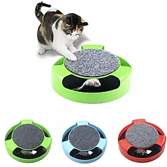 Інтерактивна іграшка когтедерка для котів і кішок Catch The Mouse з мишкою та світлом