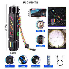 Фонарь NIGHT VISION FLUORESCENCE 530 WHITE LASER LED PM30-TG, Power Bank, 1x18650, ЗУ Type-C, zoom, Box