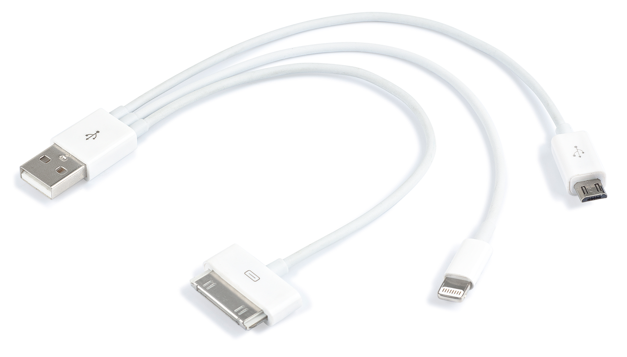 Універсальний USB кабель 3в1 (Samsung + iPhone5 + micro) для зарядки телефонів