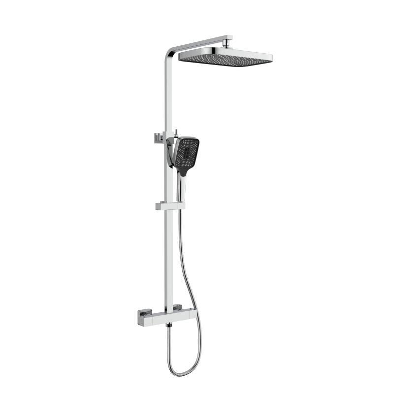 Душова система універсальна Qtap Sloup термостатична на два споживачі QTSL57103KNC Chrome
