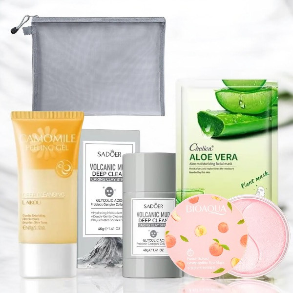 Набір для очищення та зволоження обличчя в косметичці, фото 1