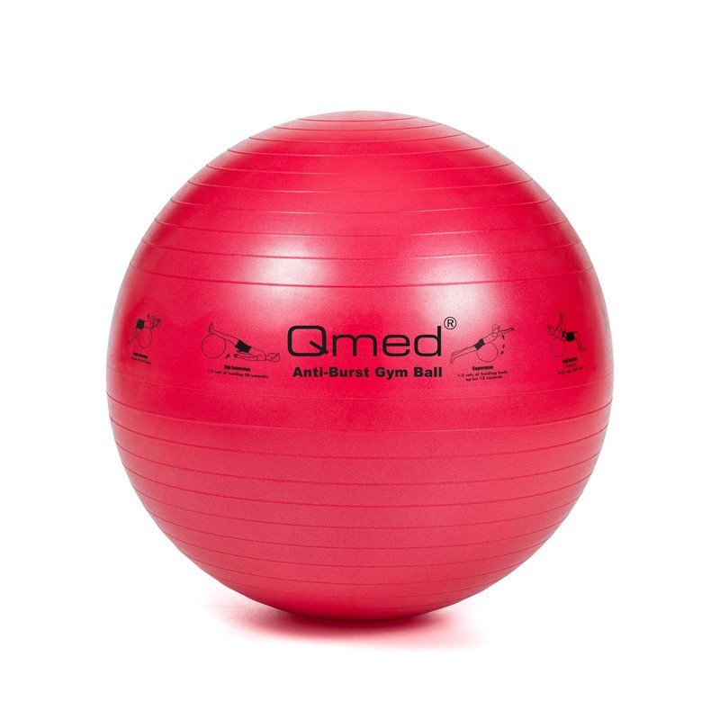 Фітбол - Qmed ABS Gym Ball 55 см. Гімнастичний м'яч для фітнесу. Червоний, фото 1