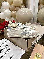 Женские кеды Golden Goose белого цвета с бежевыми вставками