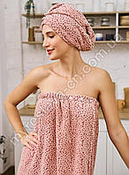 Набір для бані рожевий (мікрофібра)