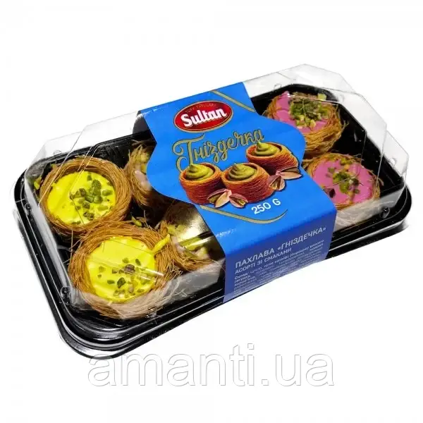 Пахлава Sultan Гніздечка з фісташкою асорті 250г, фото 1
