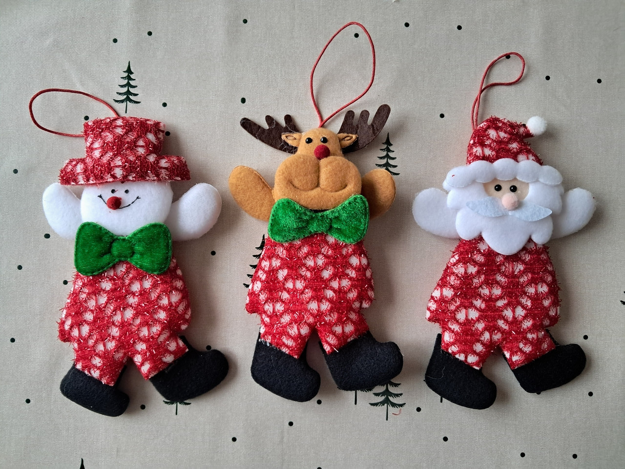 Новорічні м'які іграшки підвіски, фото 1