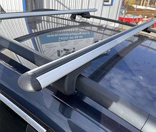 Поперечки на Renault Clio 4 універсал (2012-2019) Venus V1 Grey. На стандартні рейлінги. Без замка. Сірі