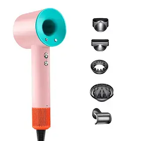 Фен стайлер для волосся 5 в 1 Supersonic Premium 1600 Вт 5 насадок, рожевий