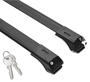 Поперечки на Renault Clio 4 універсал (2012-2019) Skybar V1 Black. На стандартні рейлінги. Замок на ключах. Чорні