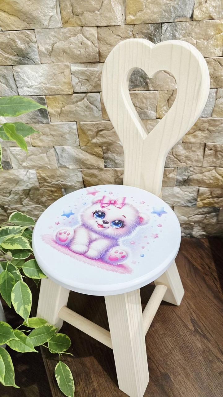 Дитячі стільці із натурального дерева Ведмежа