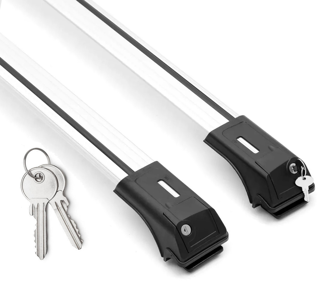 Поперечки на SsangYong Rexton G4 (2017-2026) Skybar V1 Grey. На стандартні рейлінги. Замок на ключах. Сірі, фото 1