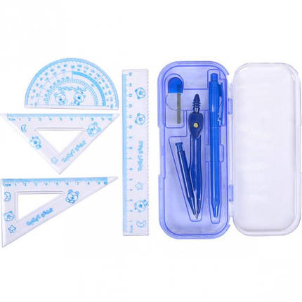 Готовальня 7 предметів /пластикова коробка, фото 1