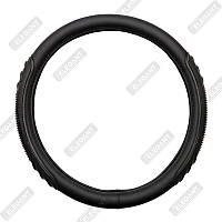 Чохол на кермо  екошкіра "L" (39-40см) чорний Elegant 105792 масажер/біла основа/1 шов(8,5см)