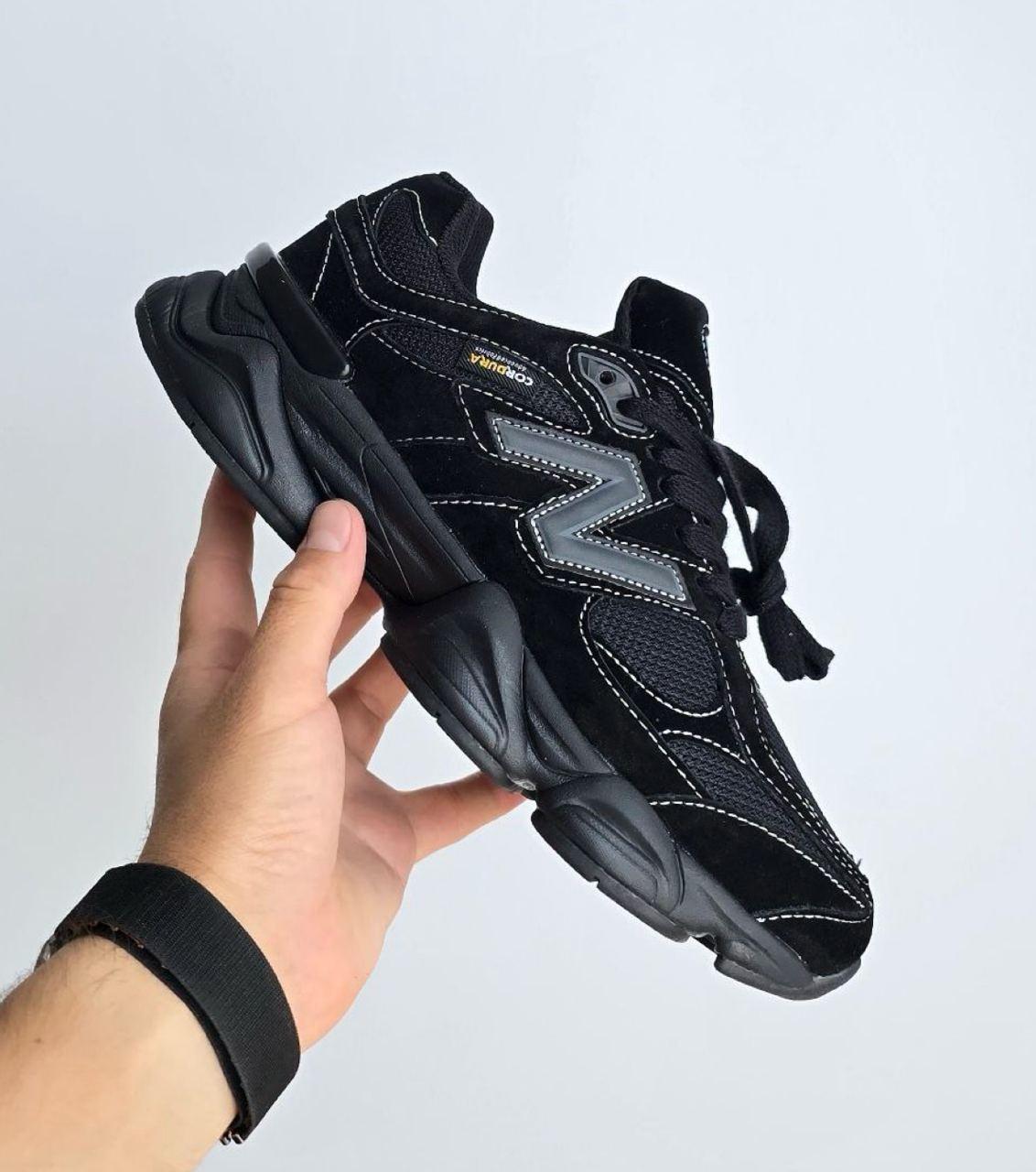 Кросівки чоловічі New Balance 9060 Black Phantom Cordura Термо Нью Беланс 9060 Кордура чорні замша waterproof осінь єврозима