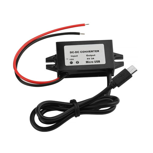 Перетворювач напруги 12В-5В 3А MicroUSB, прихована проводка авто