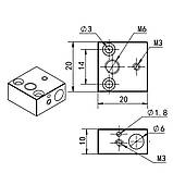 Хітблок (Heat block) для Creality Ender 5/ 5 Pro/ 5 Plus/ CR10/ CR-10-S4/ CR-10-S5/ Алюмінієвий нагрівальний блок 3Д-принтера, фото 3