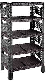 Етажерка для взуття VIOLET HOUSE 0733 Роттан Гелаксі BLACK 30×52×96 см