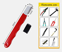 Точилка для секатора та садових інструментів з точильним каменем, червона, 12.5 см 29561, фото 6