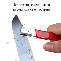 Точилка для секатора та садових інструментів з точильним каменем, червона, 12.5 см 29561, фото 9