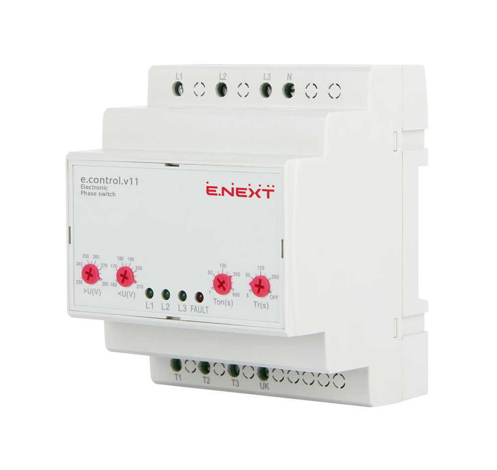 Реле вибору пріоритетної фази 3х230 В, 16 А e.control.v11 E.NEXT автоматичний перемикач фаз, фото 1