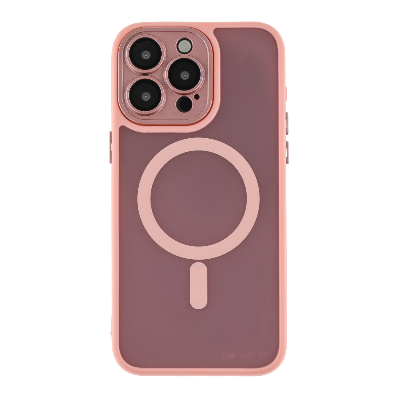Чехол TPU+PC Magnetic Matte Camera Lens with Magsafe для iPhone 15 Pink, фото 1