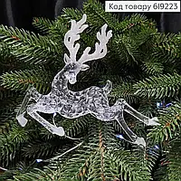 Новорічна фігурка Олень прозорий 14*11,5 см 619223