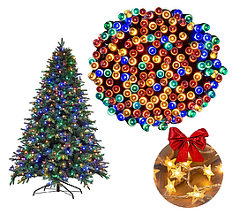 Різдвяні вогні для ялинки 500 лодіодних різдвяних вогнів різнокольорової гірлянди