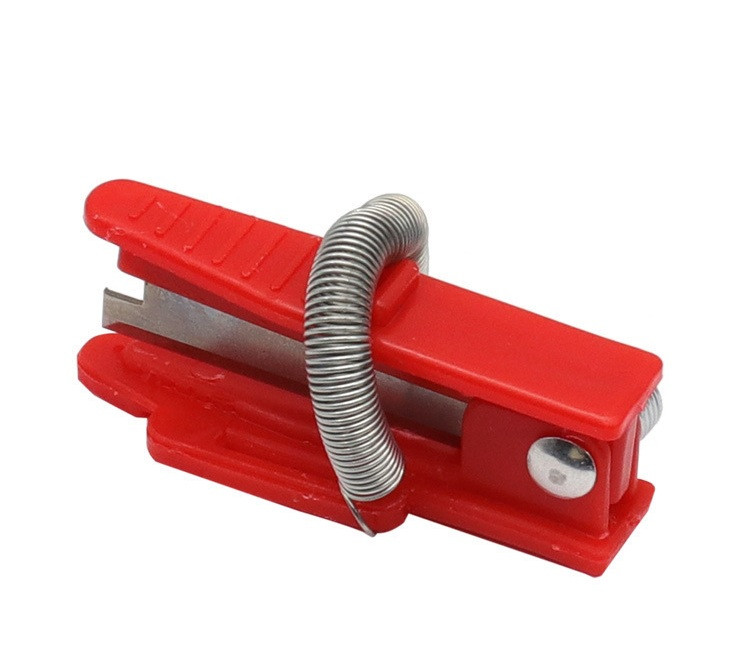 Секатор на палець для пасинкування томатів, збирання овочів та ягід, з металевим лезом і пружиною червоний 29559, фото 1