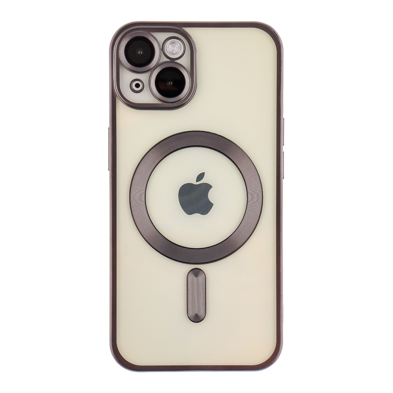 Чехол TPU Metallic Chrome Full Camera with Magsafe для iPhone 15 Chrome Black, фото 1