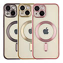 Чехол TPU Metallic Chrome Full Camera with Magsafe для iPhone 15 Chrome Black, фото 2