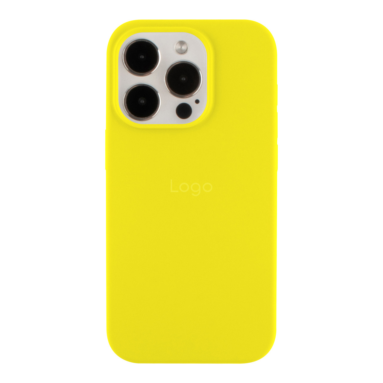 Чохол Silicone Case Full Size (AA) для iPhone 14 Pro 69.Флуоресцентний жовтий, силіконовий, з мікрофібри, фото 1