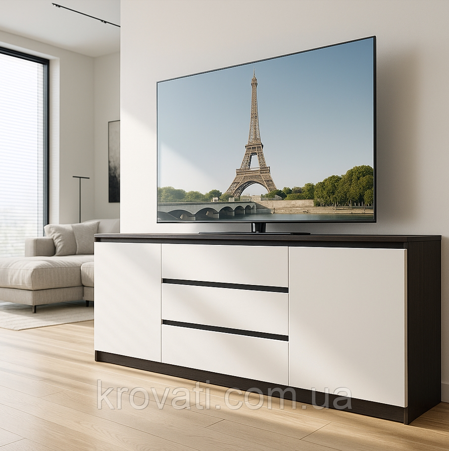 Великий комод "Брайт" 1800х376х730 h Майстер Форм. Венге магія/білий