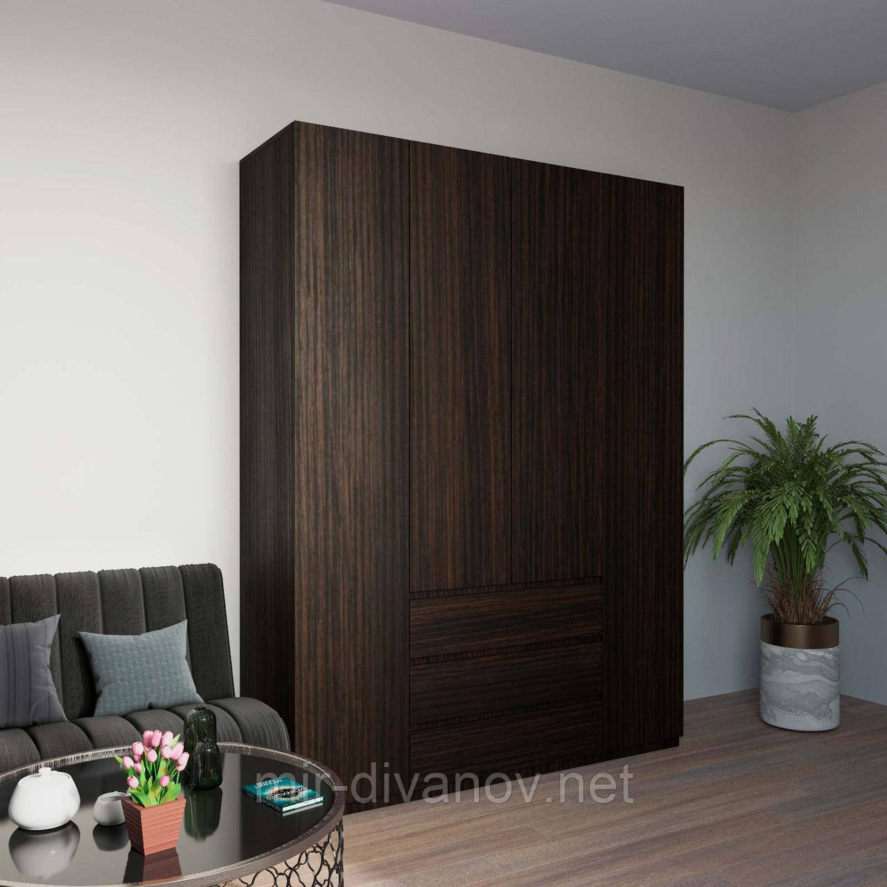 Шафа для одягу без ручок 160см Венге, фото 1