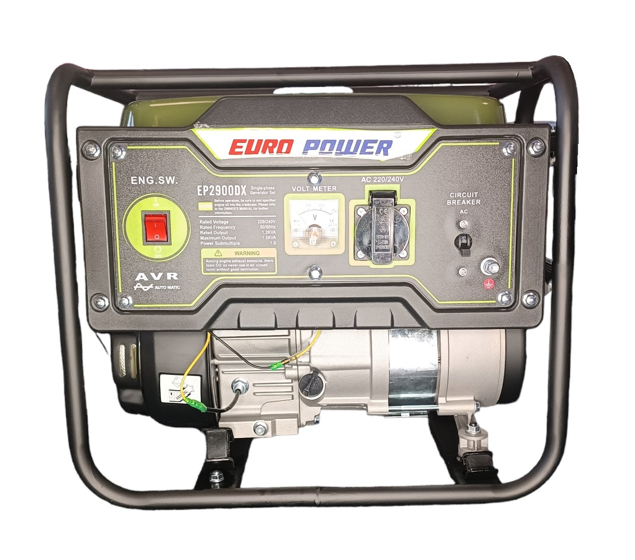 Генератор бензиновий Europower EP2900DX 1,2-1,5 KVA ручний пуск на ніжках, фото 1