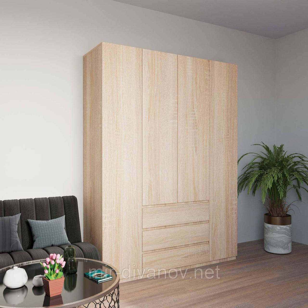 Шафа для одягу без ручок 160см Дуб сонома, фото 1