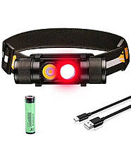 Ліхтар налобний Sofirn H25LR з червоним світлом 660лм + акумулятор 3400 мАг