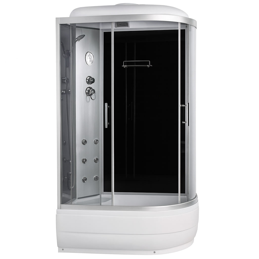Душовий бокс Sansa 8890D/45-L з КПП 120х80х215 см з глибоким піддоном лівий асиметричний з гідромасажем