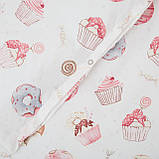 Змінна постіль на 4 елементи Twins Satin Limited, Donat & Cake, рожевий, фото 2