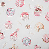 Змінна постіль на 4 елементи Twins Satin Limited, Donat & Cake, рожевий, фото 7