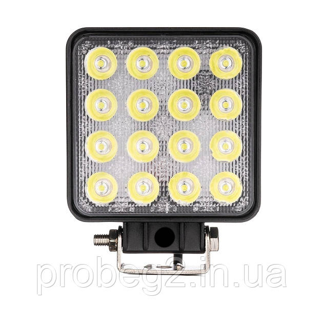 Фари ближнього світла Лідер 29-48 квадратні на 16 діодів і стробоскопом 2 шт. 12-24v