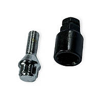 Болт колеса хром 12х28х1.5 конус, секретки (2 ключі) (к-кт 4 шт) Walline SVS-375110 H2