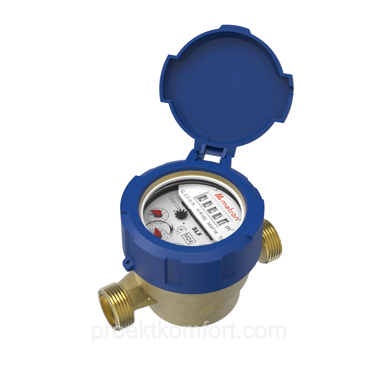 Лічильник холодної води (1/2") METRON SLF Smart+ DN15 Q 2.5 R160 L=110 Мокрохід крильчастий багатоструменевий комунально-побутовий, фото 1