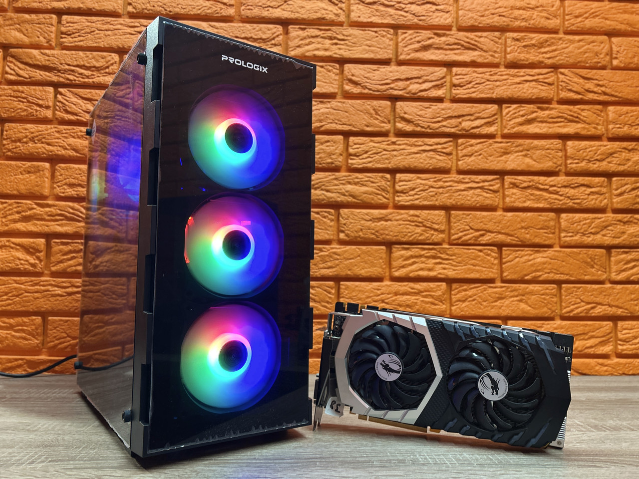 Ігровий комп'ютер Prologix E114 Black Tower, AMD Ryzen 5 1600 3.60GHz, DDR4 16ГБ, 512 SSD, GTX1070 8GB